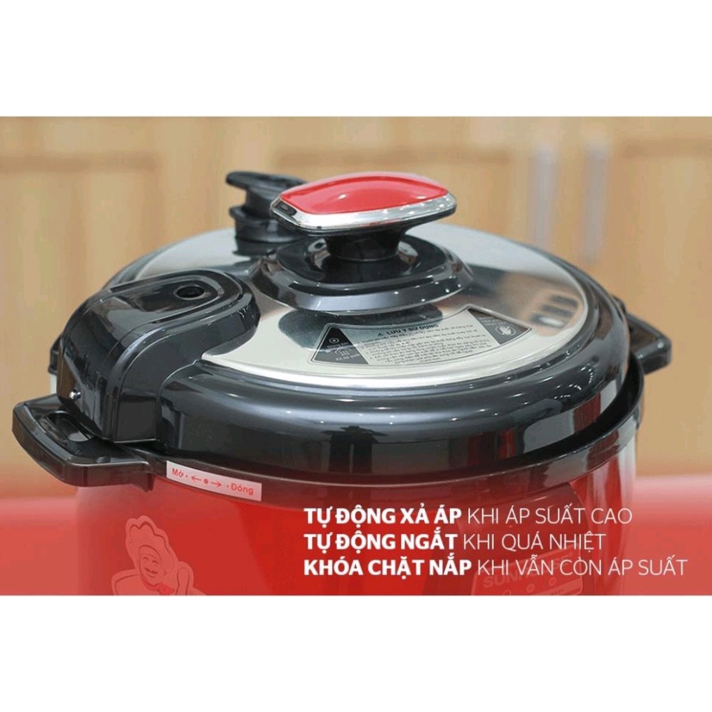 Nồi áp suất điện 5 L- Nồi áp suất SUNHOUSE đa năng hầm điện nấu cháo hẹn giờ tắt [BẢO HÀNH 12 THÁNG]