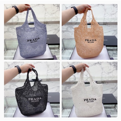 Prada Hollow Tote bag handbag cổ điển da bò túi xách nữ Shoulder Bags