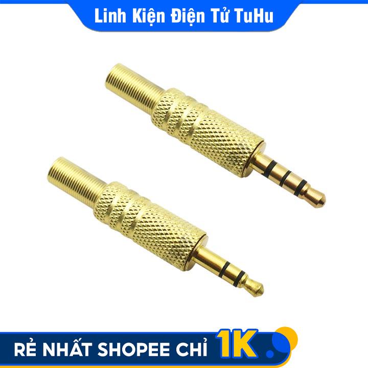 Jack Audio 3.5mm Kim Loại Màu Vàng Chân Hàn Jack Âm Thanh Chế Tai Nghe Loa Nghe Nhạc