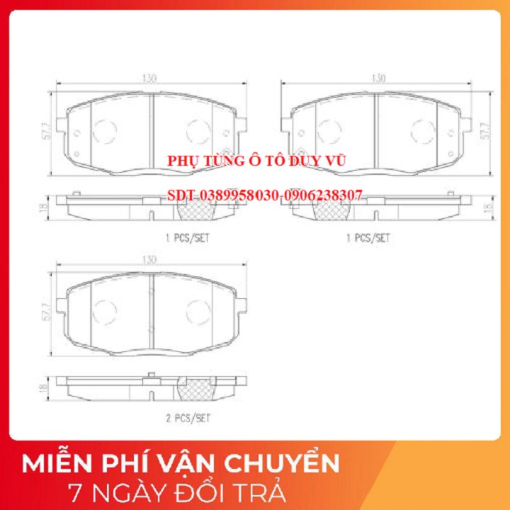 má phanh ( bố thắng ) trước kia forte, kia cerato 2008-2012, hyundai i30