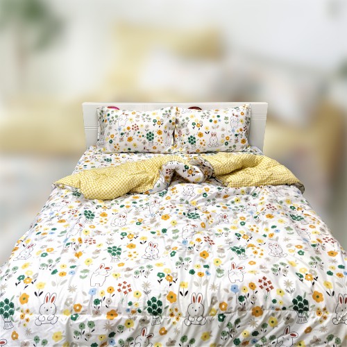 Bộ Chăn Ga Giường Accasa 03-05 Món Cotton Poly Flowers 550 Sợi Chống Phai Nhăn Xù Lông Malaysia Chính Hãng Độc Quyền