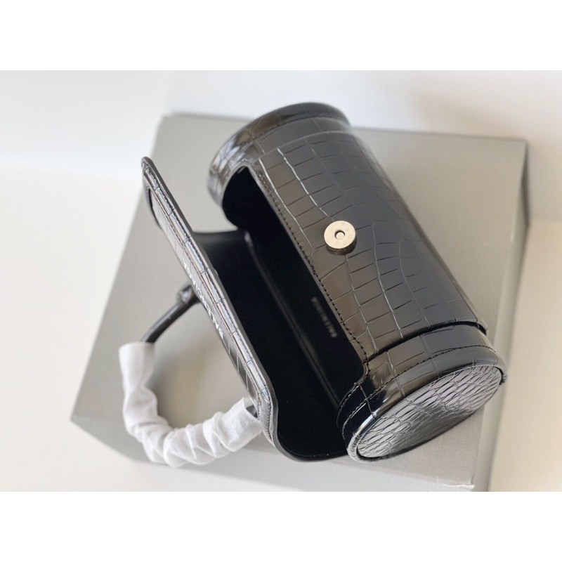 Túi xách/Túi đeo chéo Balenciaga thiết kế kiểu dáng hình trống da sần khóa đúc dày cao cấp