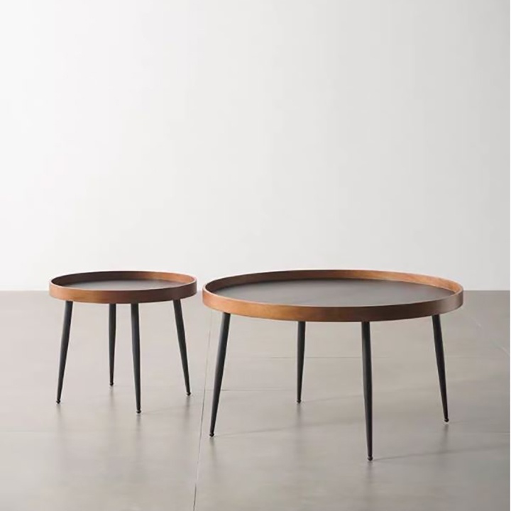 Bàn trà tròn sofa phong cách hiện đại, bàn trà chân gỗ cafe ngồi bệt