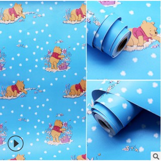 Combo 5m decal giấy dán tường gấu pool khổ rộng 45 cm.