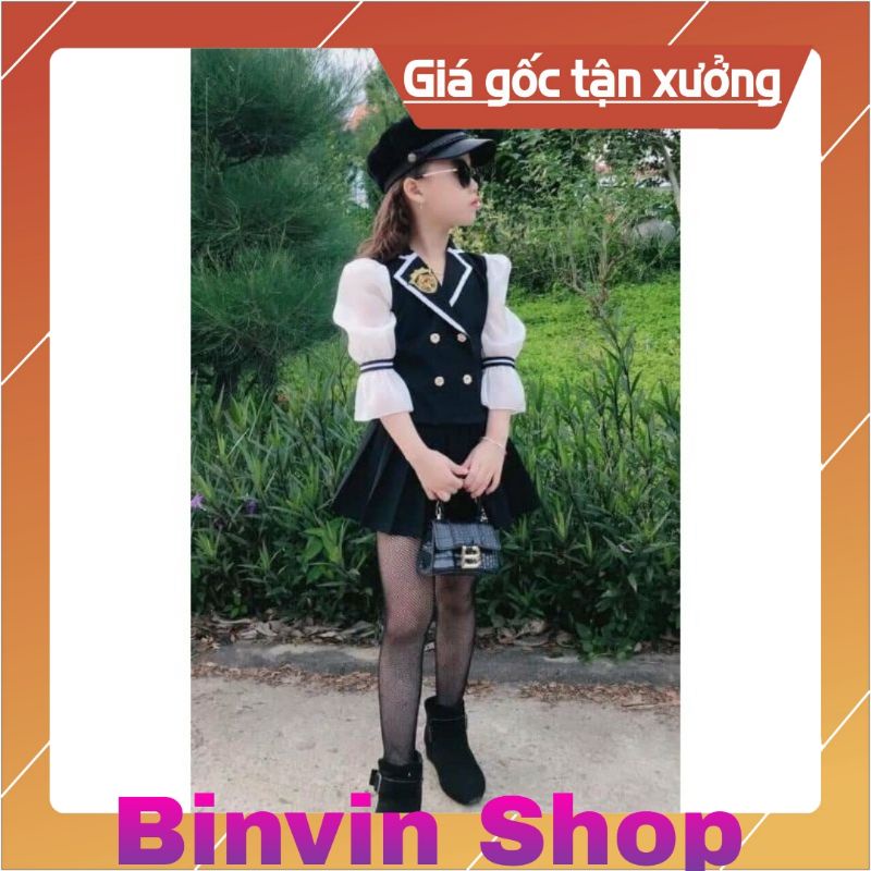 (SALE) Set thủy thủ chân váy xếp ly bé gái