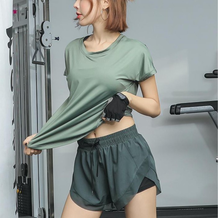 Set Bộ Đồ Tập GYM Nữ ❤️𝐇𝐀̀𝐍𝐆 𝐗𝐈̣𝐍❤️ Bộ Đồ Thể Thao Nữ Aerobic Quần đùi boxer Áo thun thể thao Rẻ Đẹp 𝐆𝐘𝐌𝐒𝐓𝐎𝐑𝐄 805