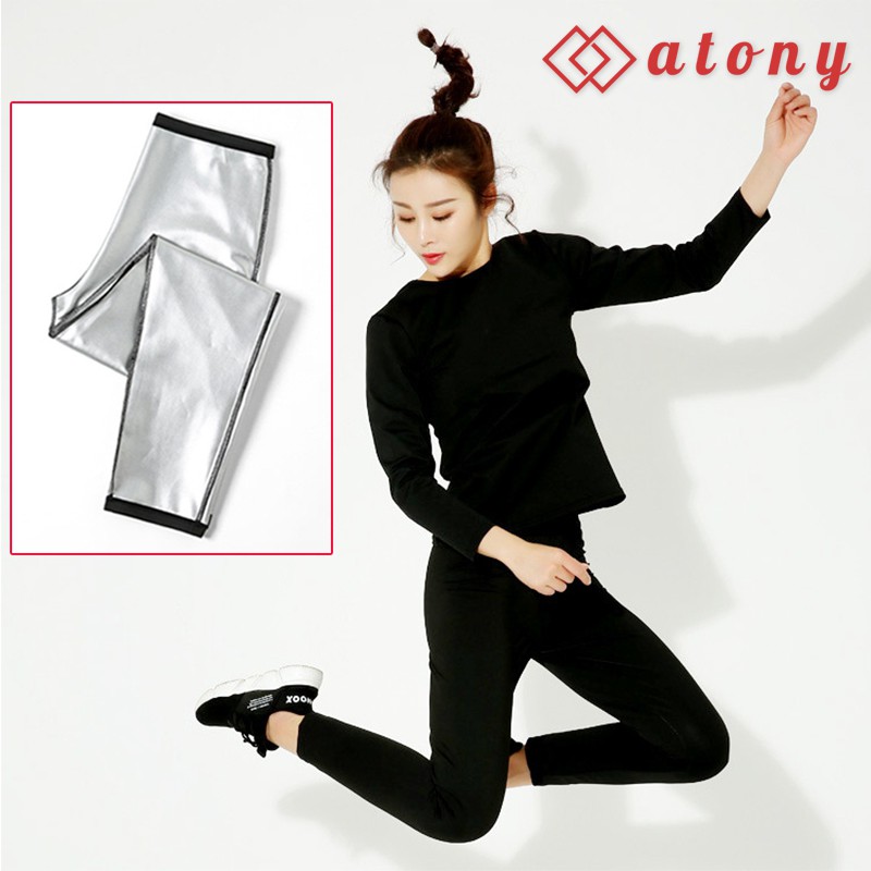 Bộ Đồ Sinh Nhiệt Giảm Mỡ Bụng ATONY, Tăng Tốc Đổ Mồ Hôi, Tan Mỡ, Giảm Cân - Set 2: Áo Phông Dài Tay + Quần Giảm Mỡ