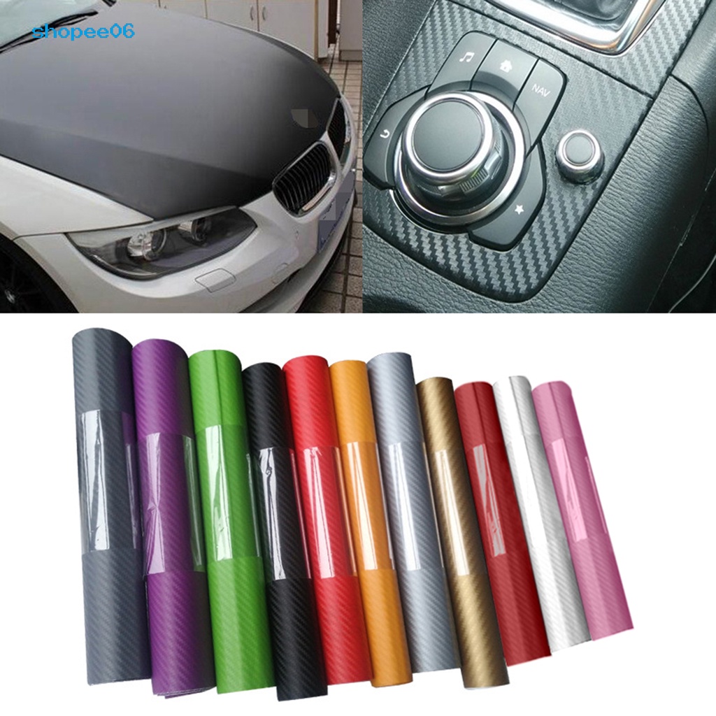 Miếng Dán Sợi Carbon 3D Trang Trí Xe Hơi Chống Thấm Nước Kích Thước 30X127Cm