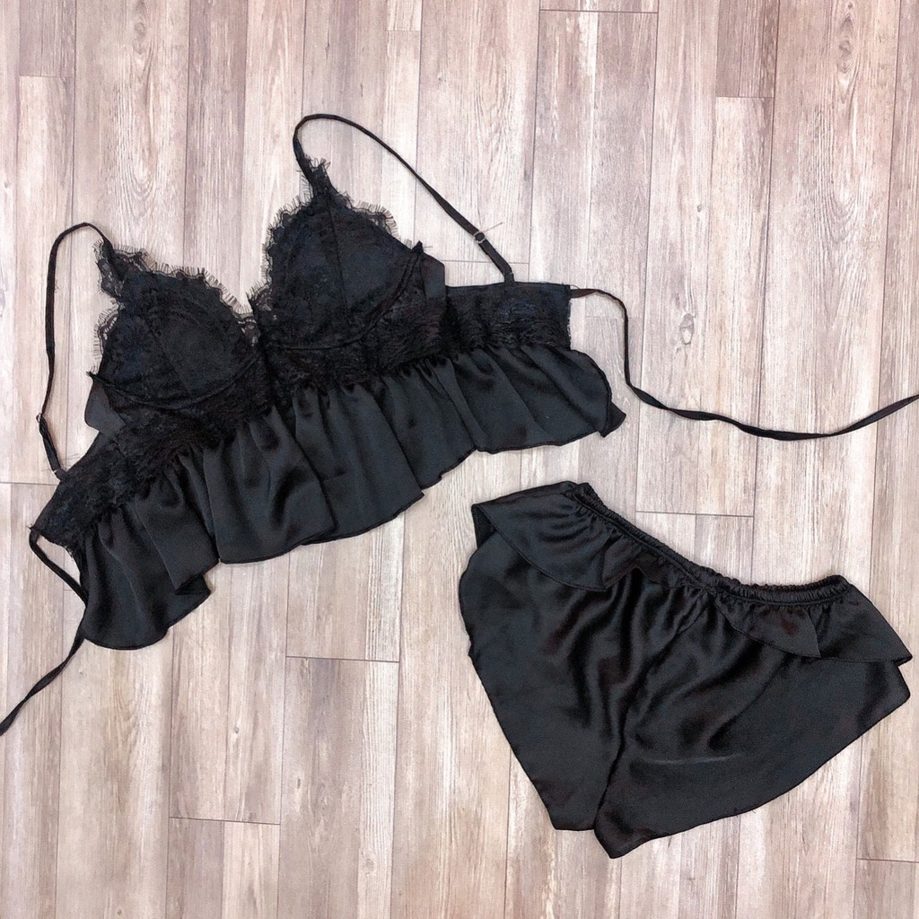 Đồ ngủ sexy ❣️❣️ ❣️❣️ Bộ cột dây sau ren mi freesize 40-60 kg | BigBuy360 - bigbuy360.vn