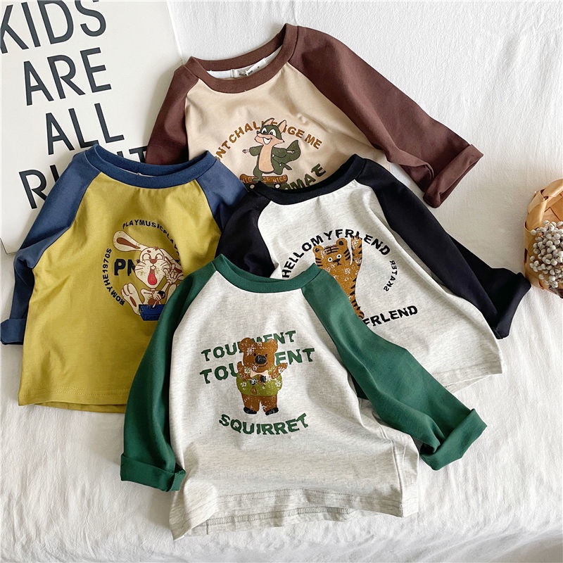 Áo Thun Raglan In Họa Tiết Hoạt Hình Phong Cách Nhật Bản 2022 Cho Bé