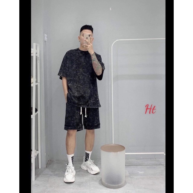 Bộ loang đen trơn quần có dây H2