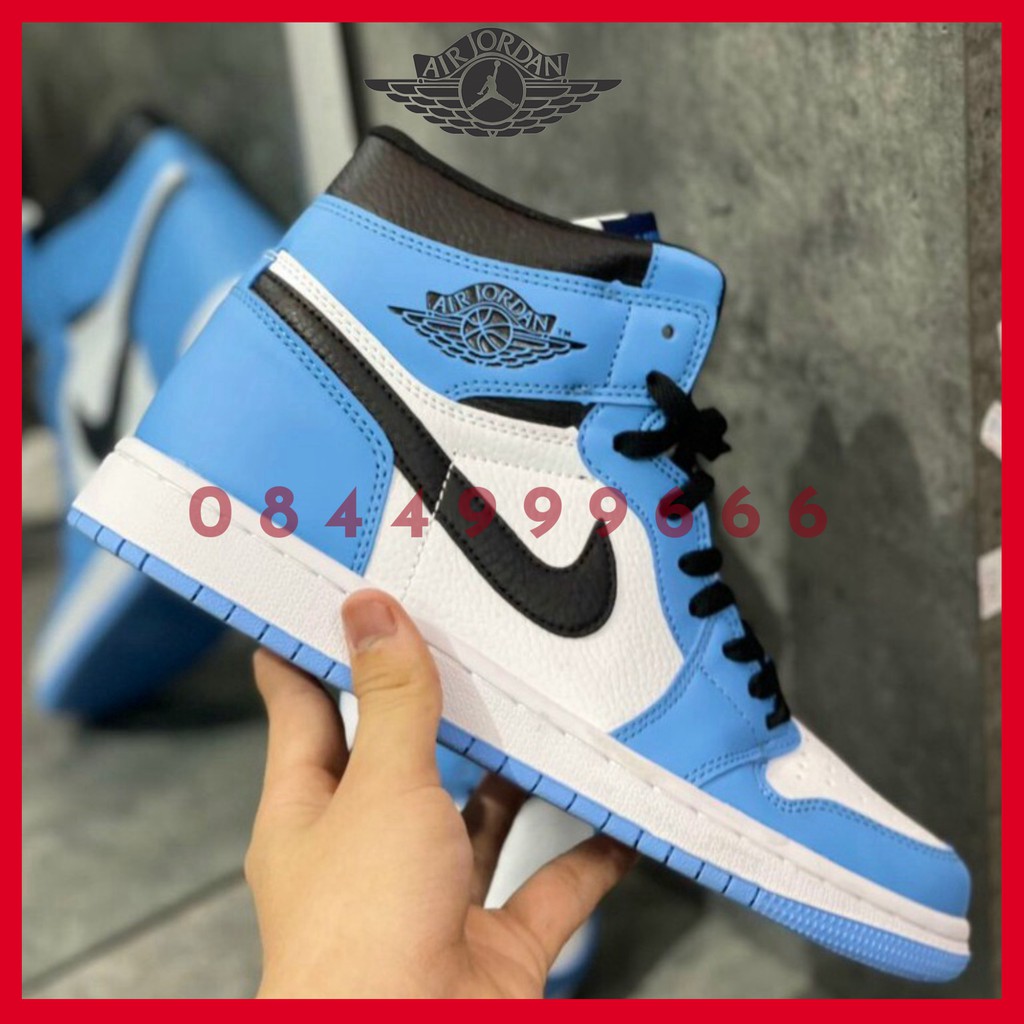 Giày Thể Thao Nam Nữ Jordan JD1 High Xanh Da Trời Cổ Cao Thời Trang Full Box Bill