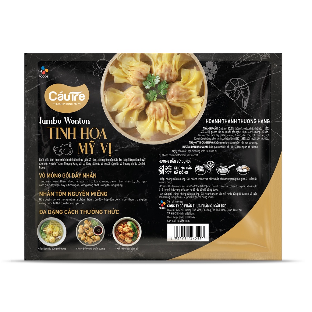 [HCM] Hoành Thánh Thượng Hạng Cầu Tre Jumbo Wonton 286g (Dimsum thượng hạng)