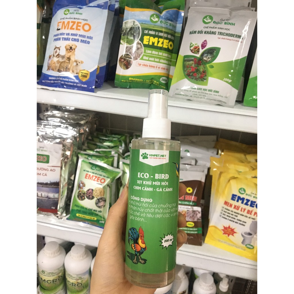 XỊT KHỬ MÙI HÔI PHÂN CHIM CẢNH GÀ CẢNH ECO-BIRD