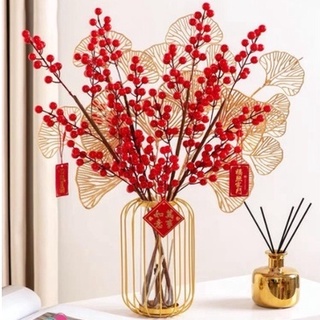 [LOẠI 1] Hoa giả - Cành đào đông 6 nhánh decor trang trí cắm lọ bình đẹp