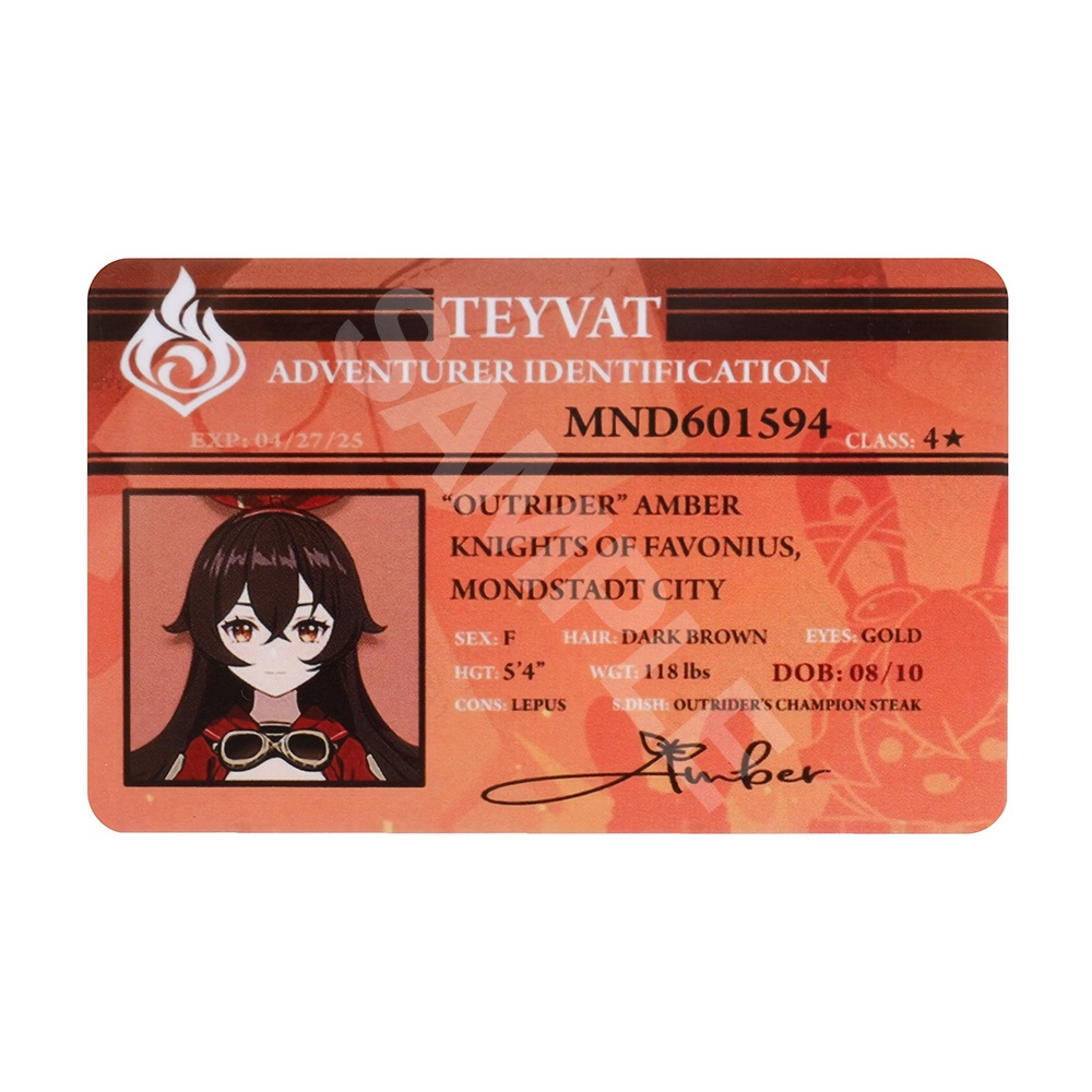 Ảnh thẻ in hình game GENSHIN IMPACT ver ID card bo góc viền 5*8cm anime chibi xinh xắn sưu tầm