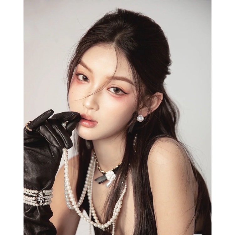 Vòng Cổ Naomi Da Phối Xích Đính Hoa Trà  - Vani Store - TS000650