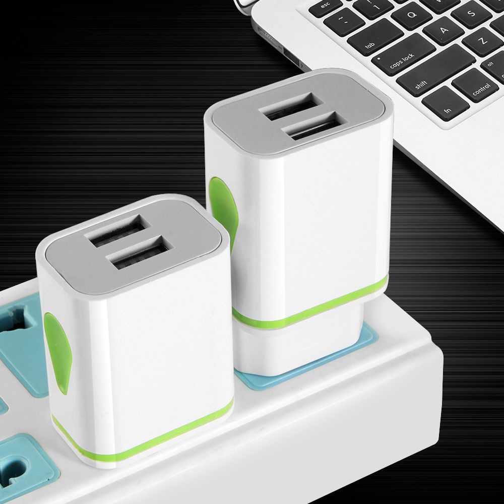 Củ sạc nhanh 2 cổng USB có đèn LED 5V 2.1A phích cắm EU