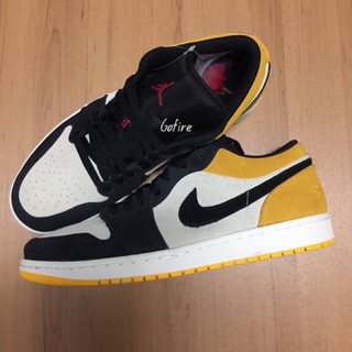 Air jordan 1 low "university gold" black and yellow low top men's casual shoes 553558-127