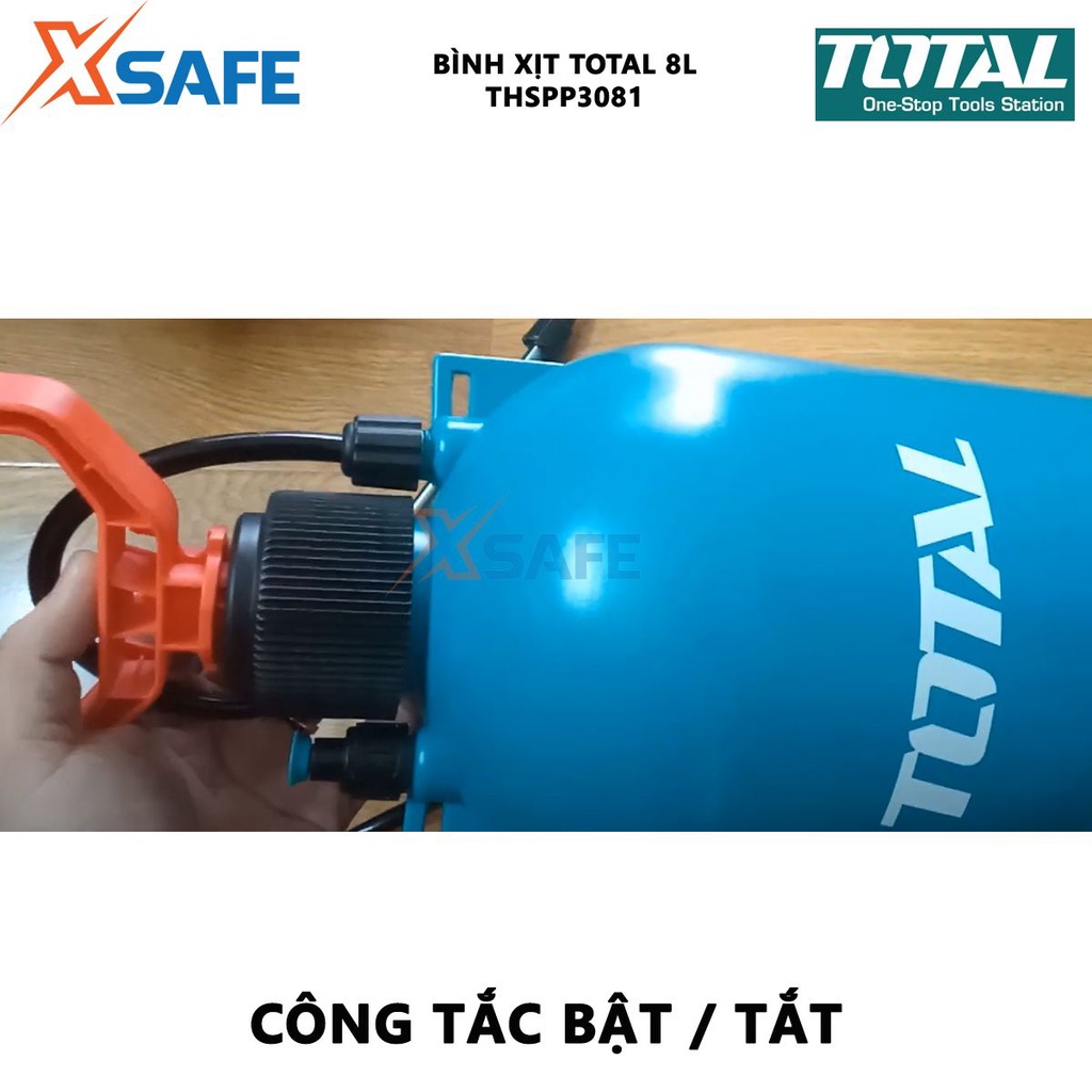 Bình Phun Xịt Thuốc Khử Khuẩn TOTAL THSPP3081 | Bình xịt 8l Dung tích bình xịt: 8L, Áp suất: 2.5 bar