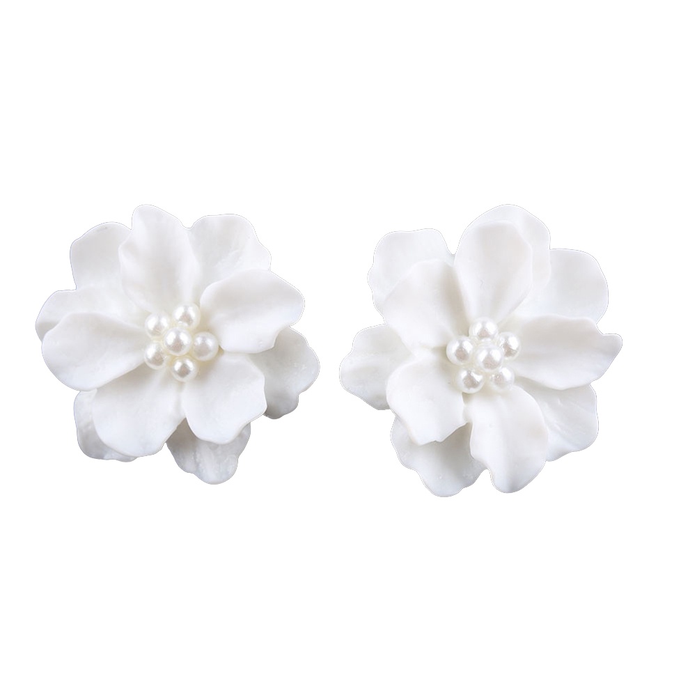 Bông Tai Nữ Hình Hoa Đính Ngọc Trai Nhân Tạo Phong Cách Thanh Lịch