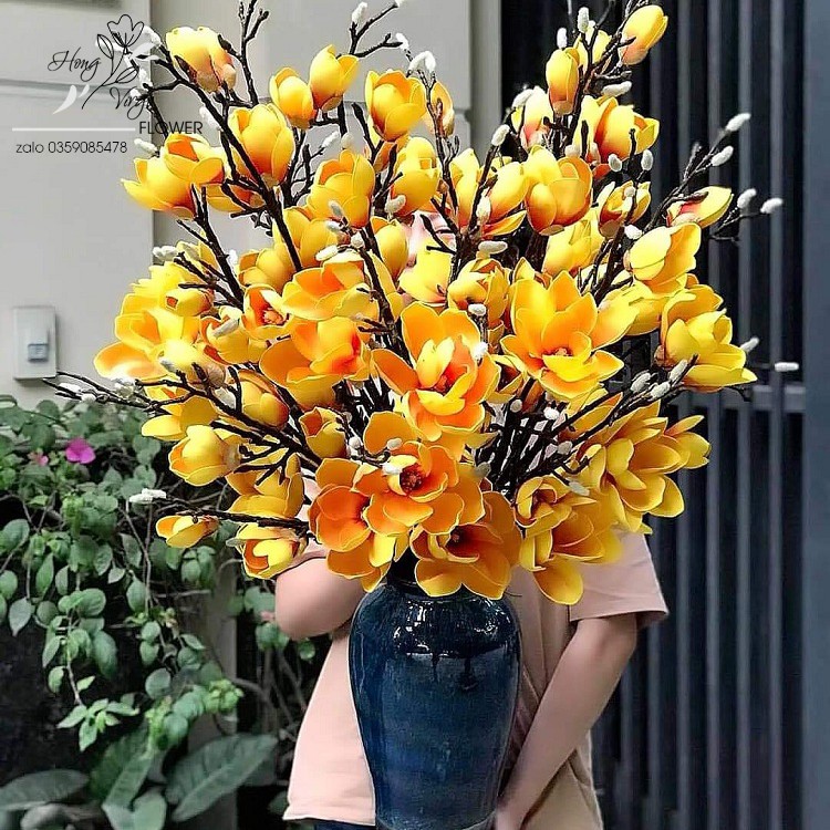 🌺 Hoa Mộc Lan Giả 6 bông cành Dài 120cm - HÀNG CAO CẤP