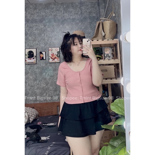 Áo Nút Bấm Bigsize 65-90kg Ngang Rốn