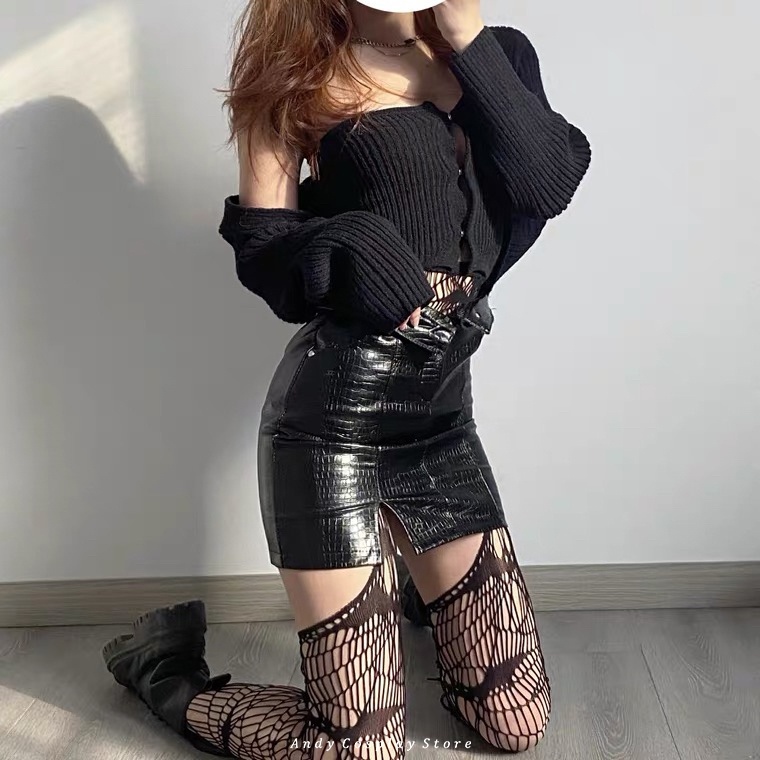 [CÓ SẴN] Quần tất lưới lỗ Harajuku hình dơi