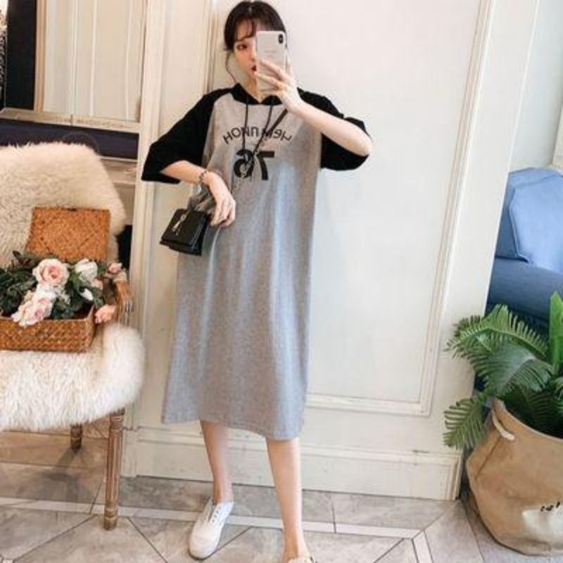 Áo Thun Dáng Rộng Có Mũ Trùm Phong Cách Phương Tây Thời Trang Mùa Hè Cỡ Lớn Cho Nữ