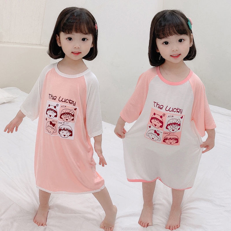 Đầm Ngủ Một Mảnh Chống Đá Thời Trang Mùa Hè Cho Bé Gái