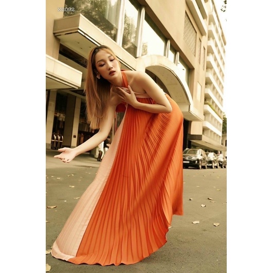ĐẦM MAXI CỔ YẾM DẬP LY BIG SIZE (KÈM VIDEO CẬN CHẤT VẢI)