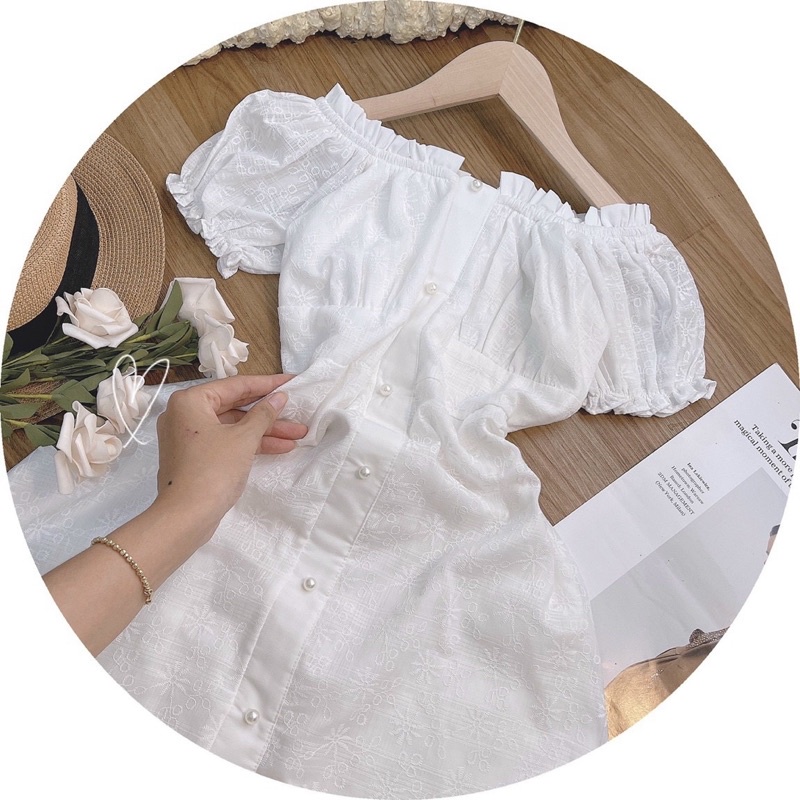 VÁY REN TAY BỒNG CUP NGỰC•