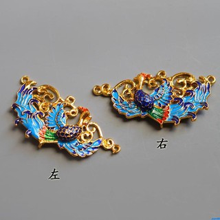 Phụ kiện hình chim loan bằng hợp kim làm trang sức handmade trái/phải