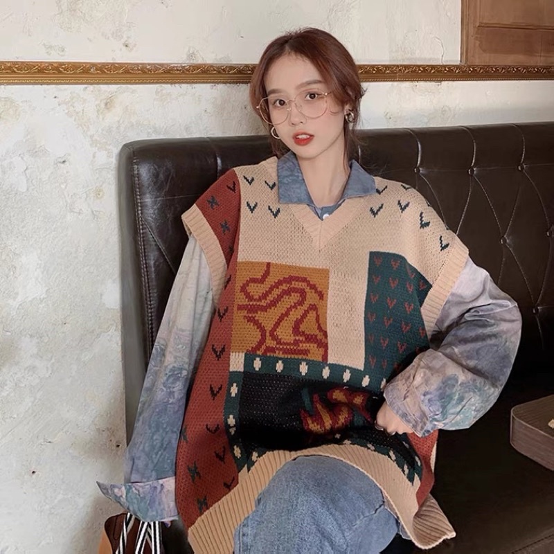 Áo gile len họa tiết bigsize ORDER