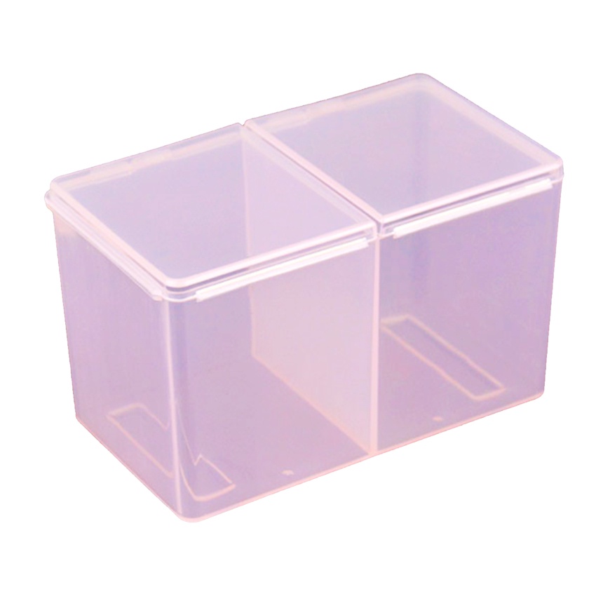 Hộp Đựng Tăm Bông / Bông Tẩy Trang Hai Ngăn Tiện Lợi