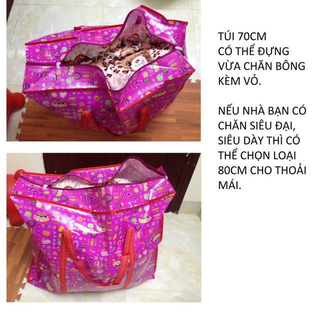 TÚI BẠT CÓ DÂY KÉO SIZE TO QUAI VIỀN ĐÁY NHIỀU SIZE