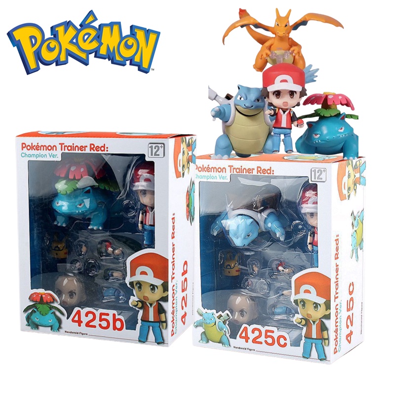 10cm Pokemon Action Figure Set Bulbasaur Squirtle Blastoise Oranment Kids Xmas Gifts