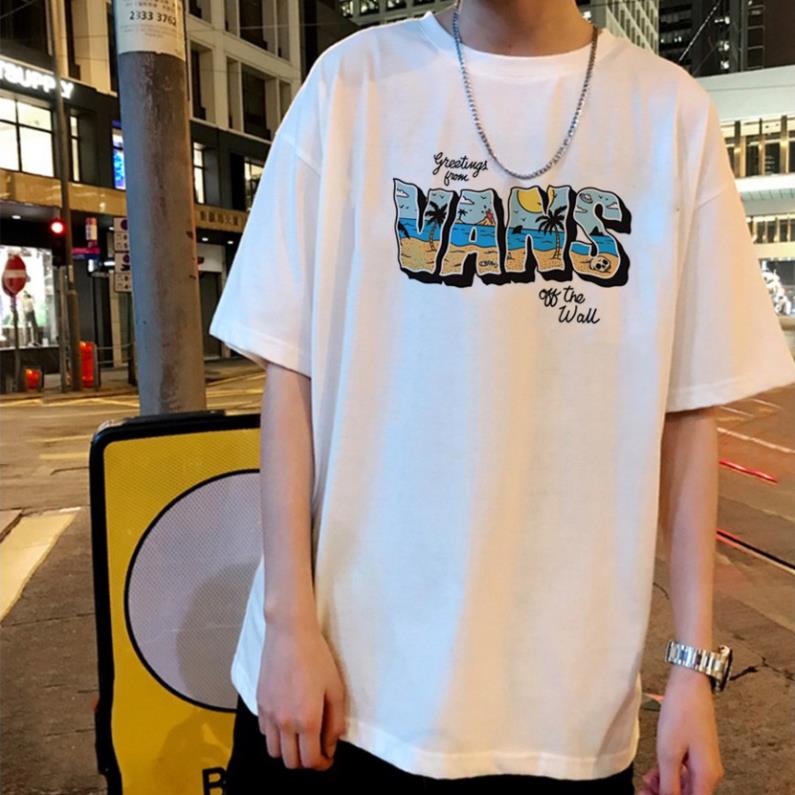 FREESHIP Áo thun tay lỡ nam nữ Vans Summer Unisex oversize form rộng áo phông rộng mùa hè basic tee phối quần jean