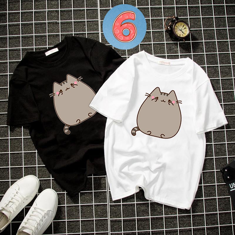 Áo thun unisex form rộng in hình dễ thương vải dày mịn bst23