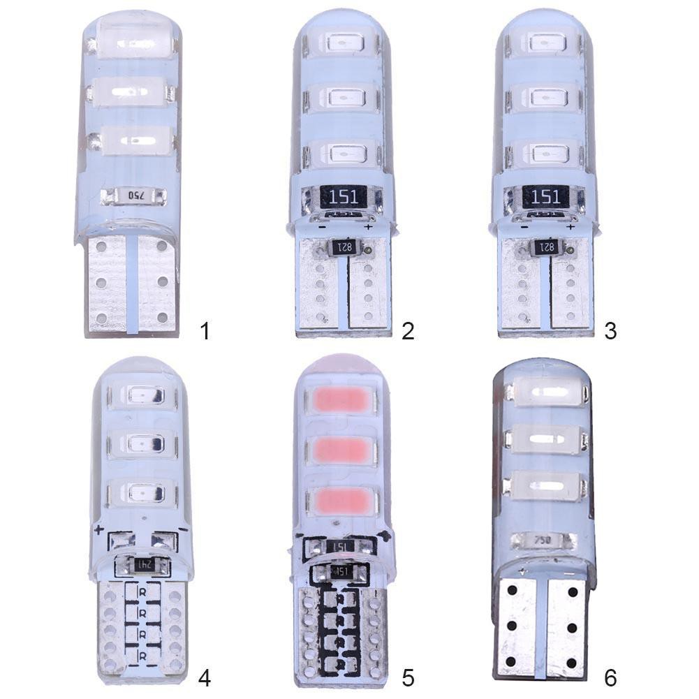 Set 10 đèn LED T10 5630 W5W SMD 6 bóng vỏ silicon gel