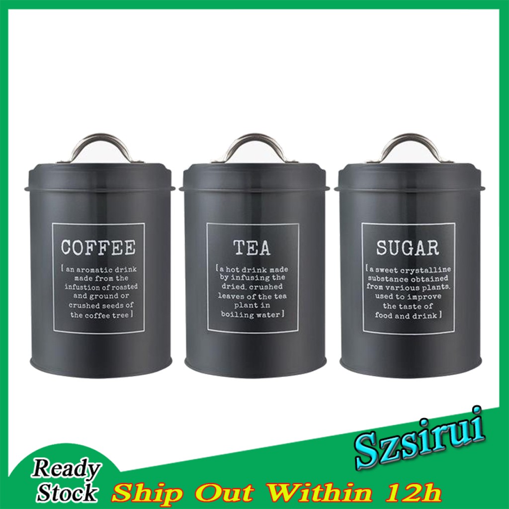 Set 3 Lọ Đựng Trà / Cà Phê Đa Năng Kèm Nắp Đậy Tiện Dụng | BigBuy360 - bigbuy360.vn