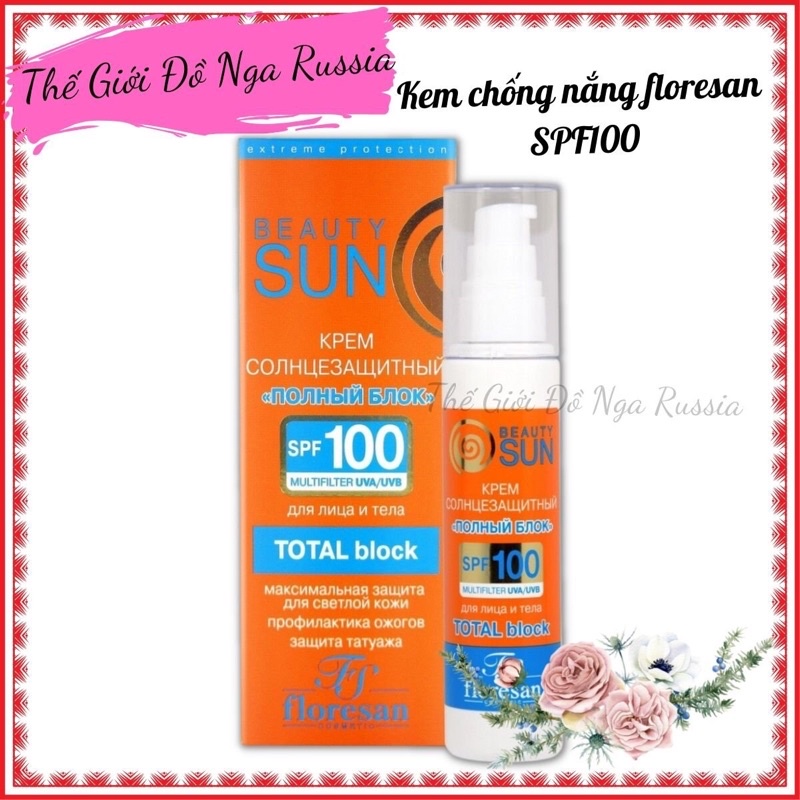 Kem chống nắng Floresan Beauty Sun High protection SPF100 75ml