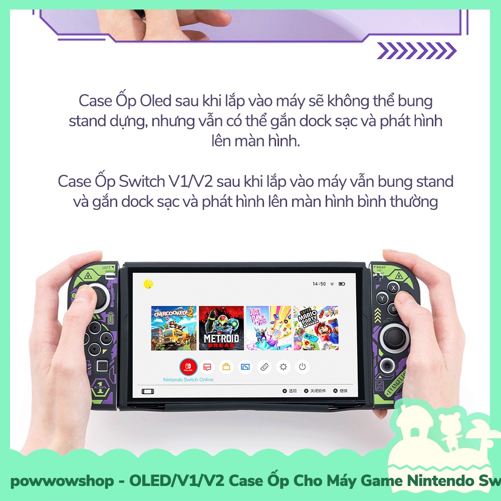 [Sẵn VN - Hỏa Tốc] Oled/V1/V2 Set Phụ Kiện Case Ốp, Kính Cường Lực Nintendo Switch Phong Cách Shin Seiki Evangelion