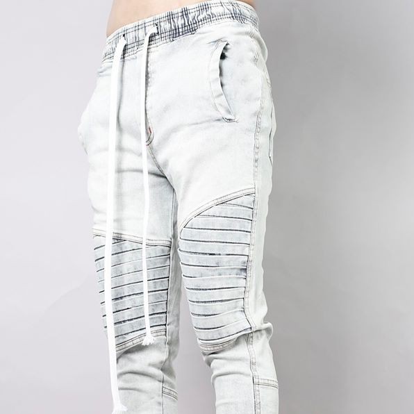 Quần Jean Biker Nam Form Slim Cao Cấp, Vải Xịn Co Giãn Thoải Mái Vận Động, Gối Gấp Ly Thời Trang Trẻ Trung Thời Thượng