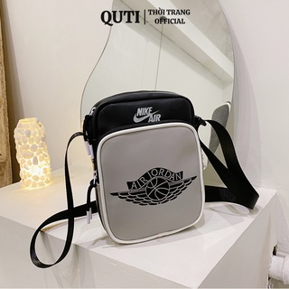 Túi đeo chéo nam nữ đi chơi hàn quốc đẹp thời trang QUTI túi bao tử đeo chéo nam nữ chất liệu da cao cấp chống nước