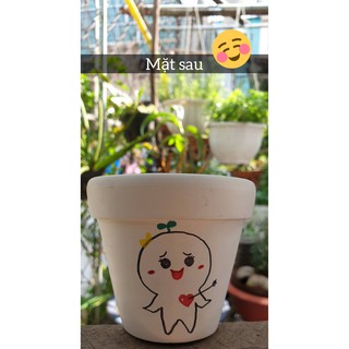Chậu đất nung vẽ 7cm