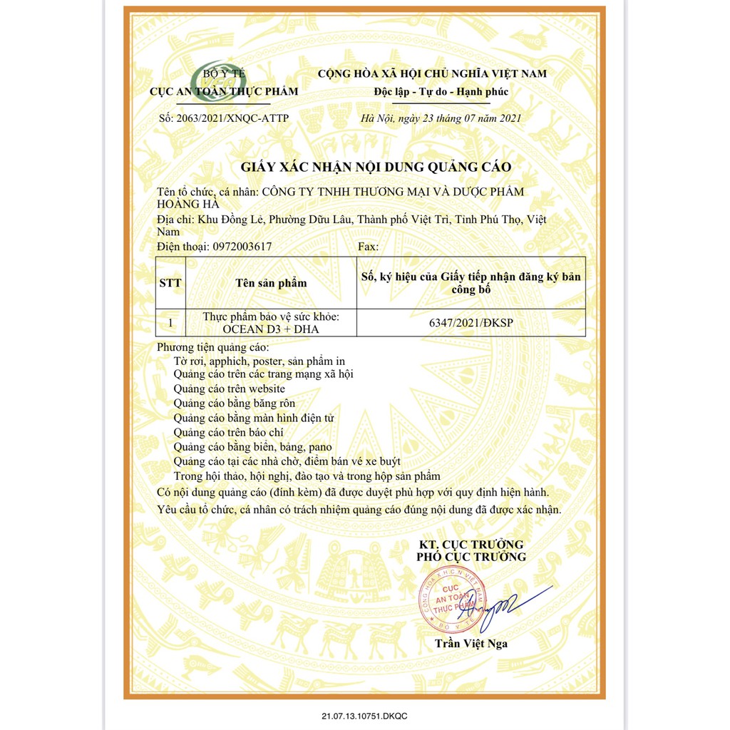 Thực phẩm bảo vệ sức khỏe OCEAN D3+DHA bổ sung Vitamin D3 giúp tăng cường hấp thu canxi, bổ sung DHA tốt cho não