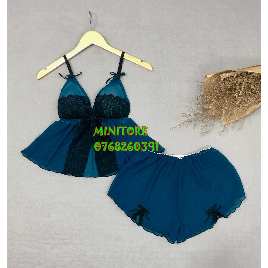[DƯỚI 55KG] BỘ VOAN CROPTOP CÓ MÚT, PHỐI REN VOAN MỎNG  MÁT MẶC NGỦ SEXY - HÀNG XƯỞNG NHÀ MAY ĐƯỜNG MAY KỸ