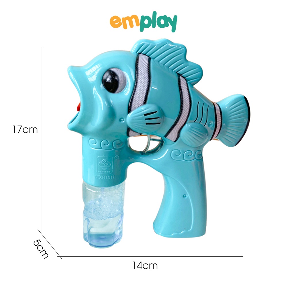 Đồ chơi súng bắn bong bóng xà phòng Emplay hình con cá được sản xuất từ nguyên liệu an toàn cho bé