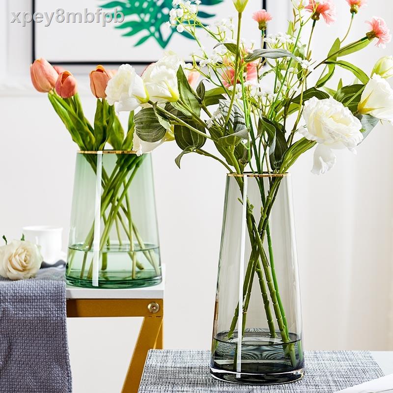 ❀Ánh sáng bình sang trọng Bắc Âu Bản vẽ vàng tạo trong suốt đơn giản văn hóa nước thủy canh cắm hoa trang trí phòng khác
